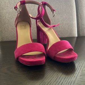Berry suede heels - worn once